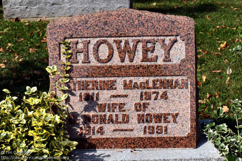 Photo of headstones/Catherine MacLennan 1911-1974 hdstn Elmira Union Cem ON